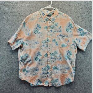 Chaps‎ Mens Go Untucked Button Down Hawaiian Size 2XB Short Sleeve Shirt